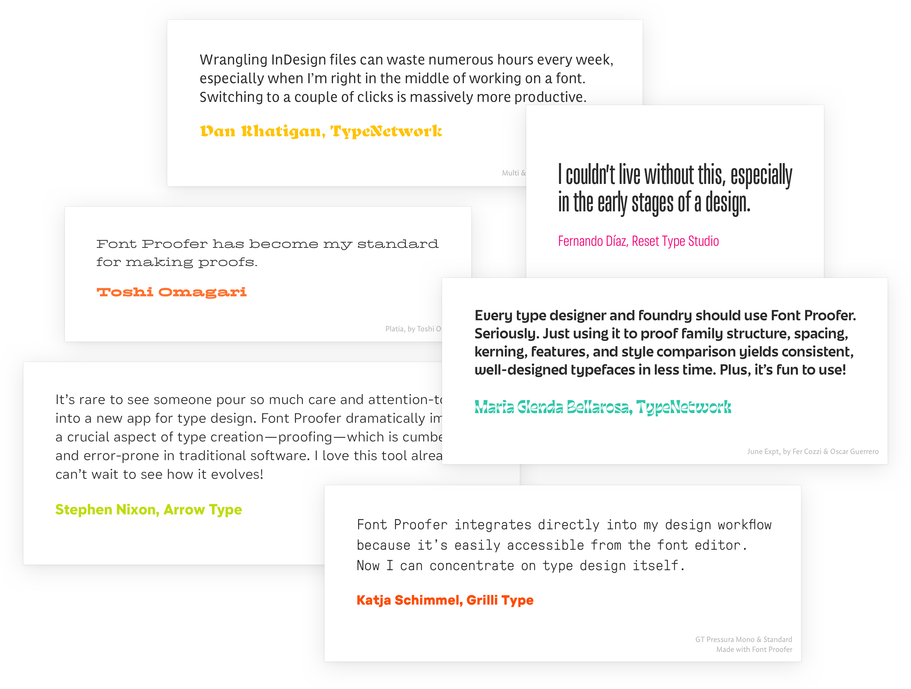 Font Proofer Customer Testimonials